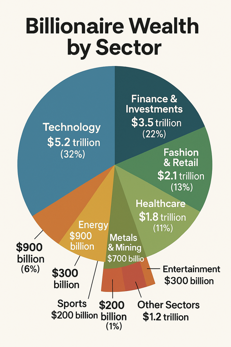 The 2025 Billionaires Breakdown: Tech Titans, Finance Moguls, and the Sectors Shaping Global Wealth